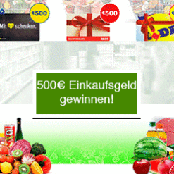 500 Euro Gutschein-Gewinnspiel für REWE, Edeka oder LIDL